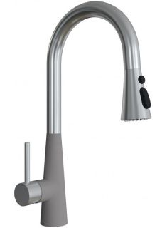 Смеситель для кухни Florentina Вита PRO с выдвижным изливом грей